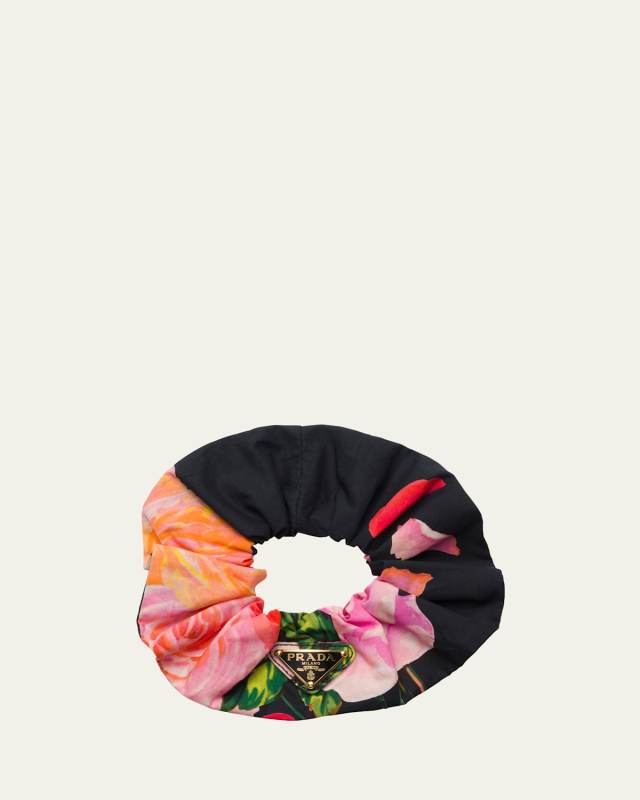Floral Re-Nylon Scrunchie